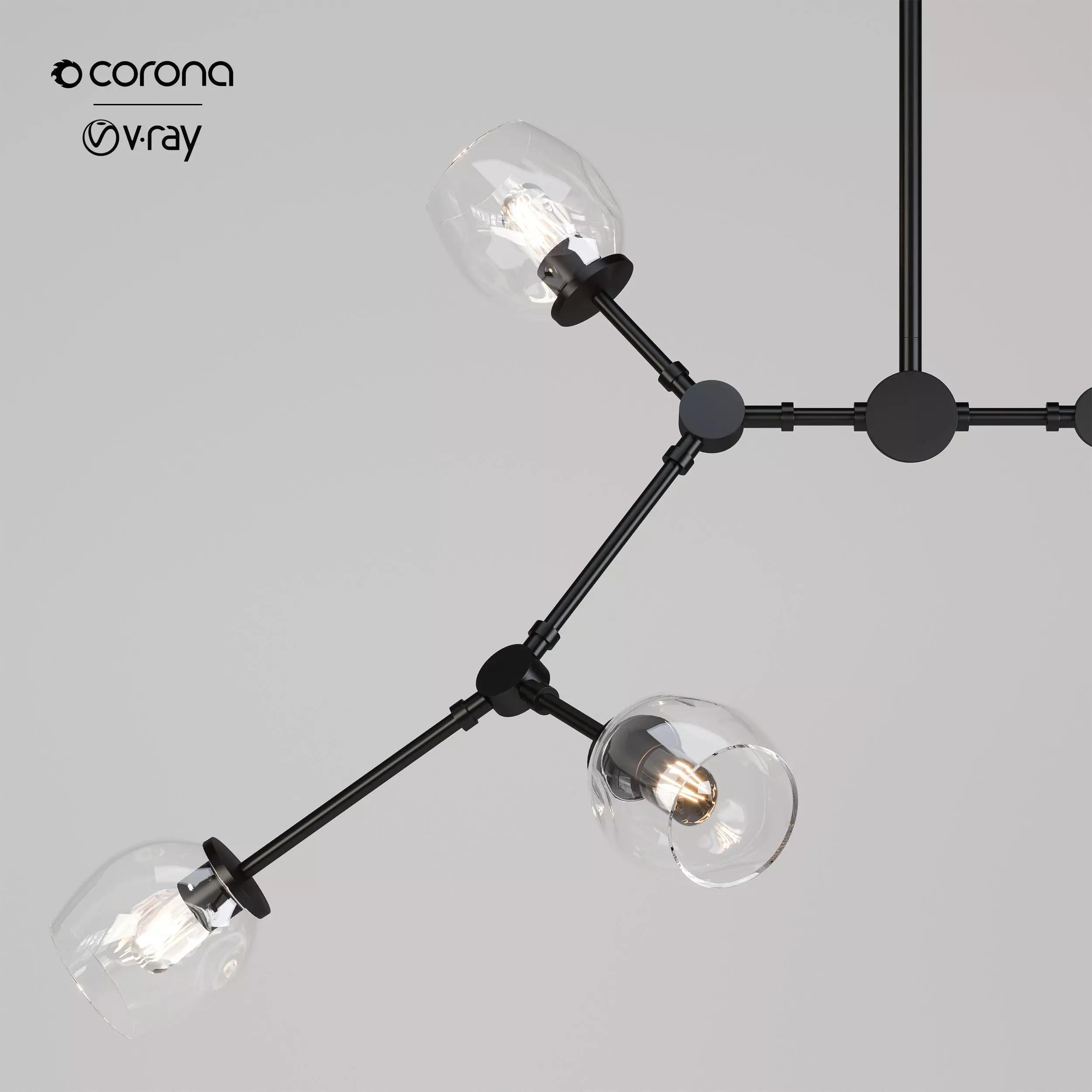 Noella Bronze Chandelier 3D model