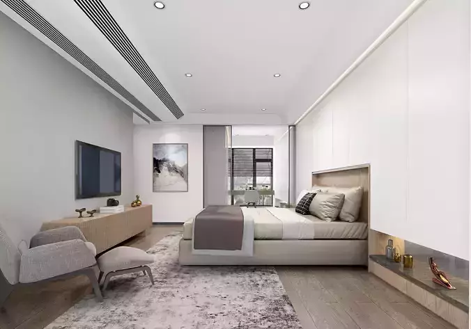 Bedroom 3D rendering scene22