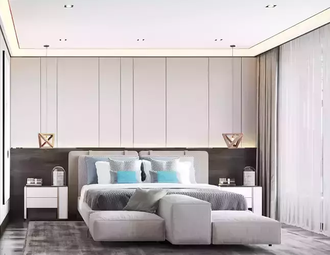 Bedroom 3D rendering scene21