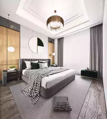 Bedroom 3D rendering scene18