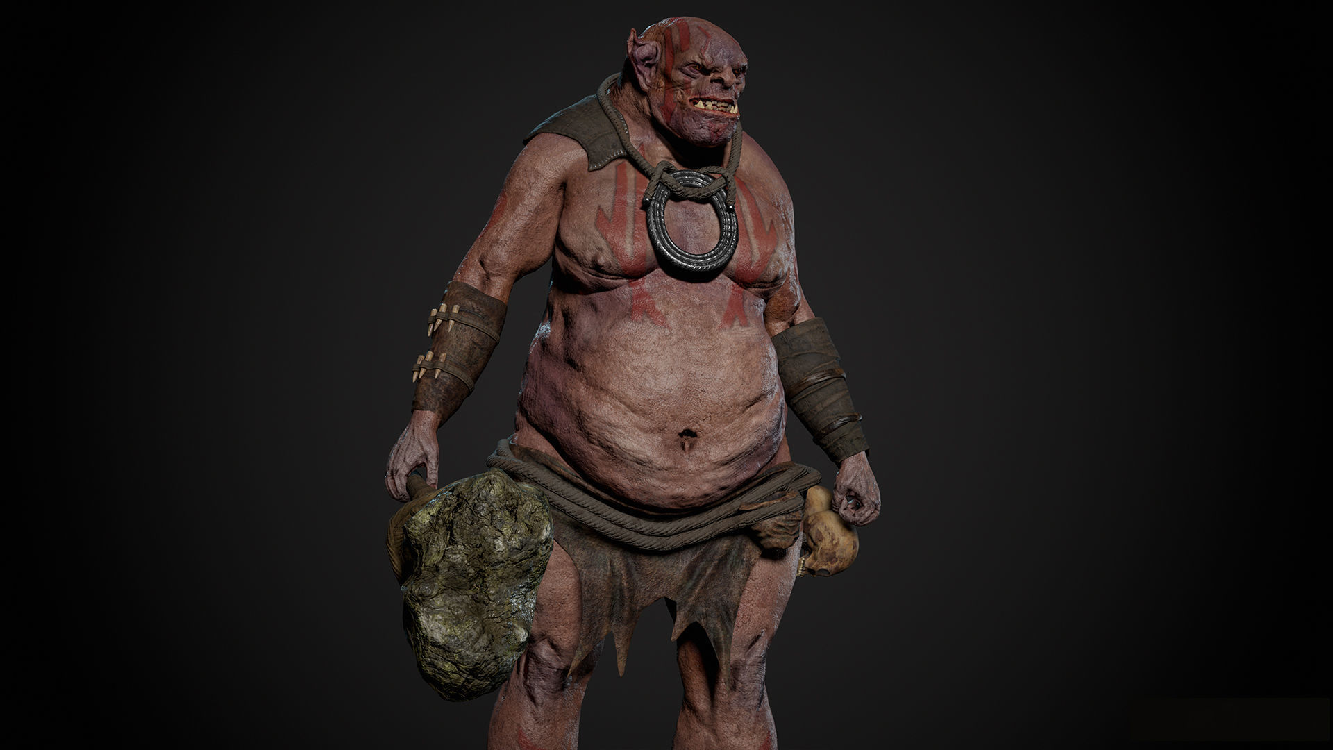 Ogre 3 Low-poly 3D model_7