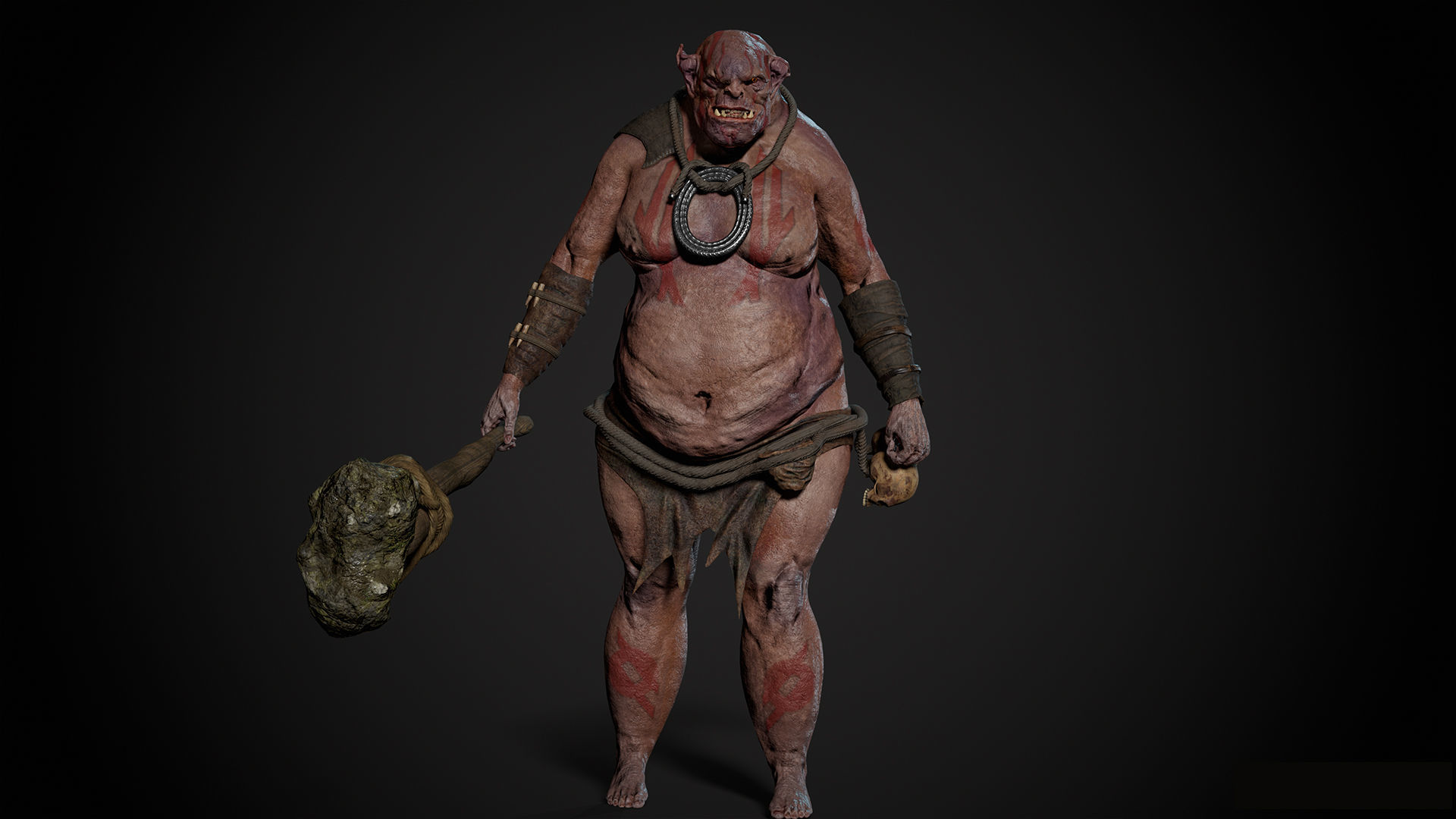 Ogre 3 Low-poly 3D model_9
