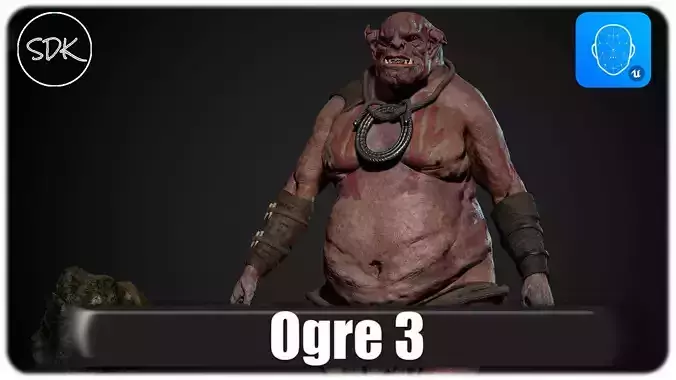 Ogre 3 Low-poly 3D model