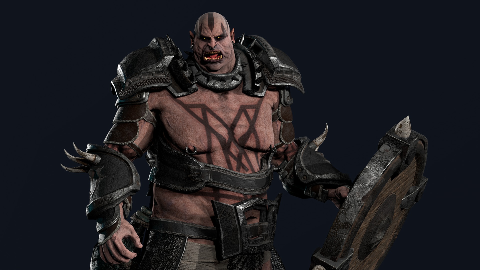 Orc 2 Low-poly 3D model_12