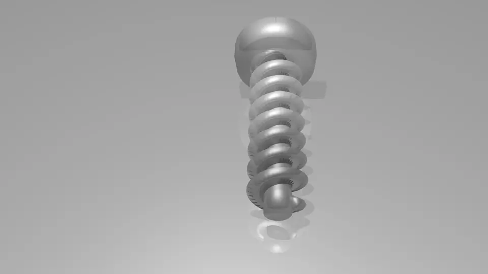 Screw silver spiral Free 3D model