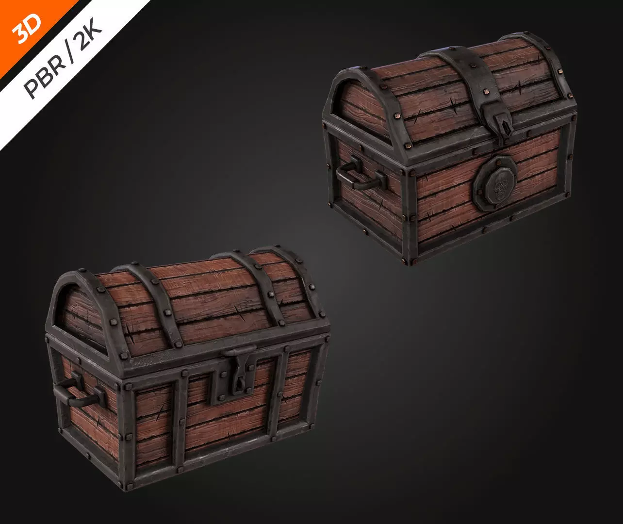 Chest Low-poly 3D model_4