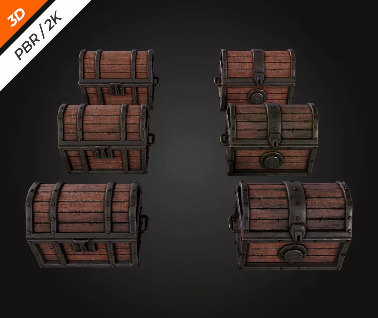 Chest Low-poly 3D model_10