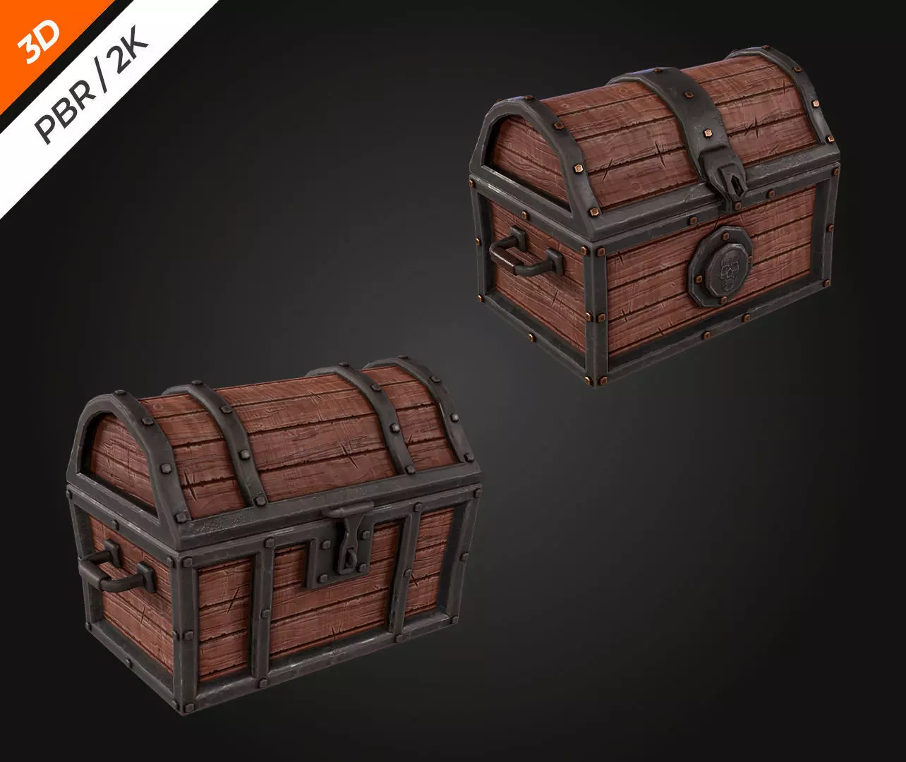 Chest Low-poly 3D model_2