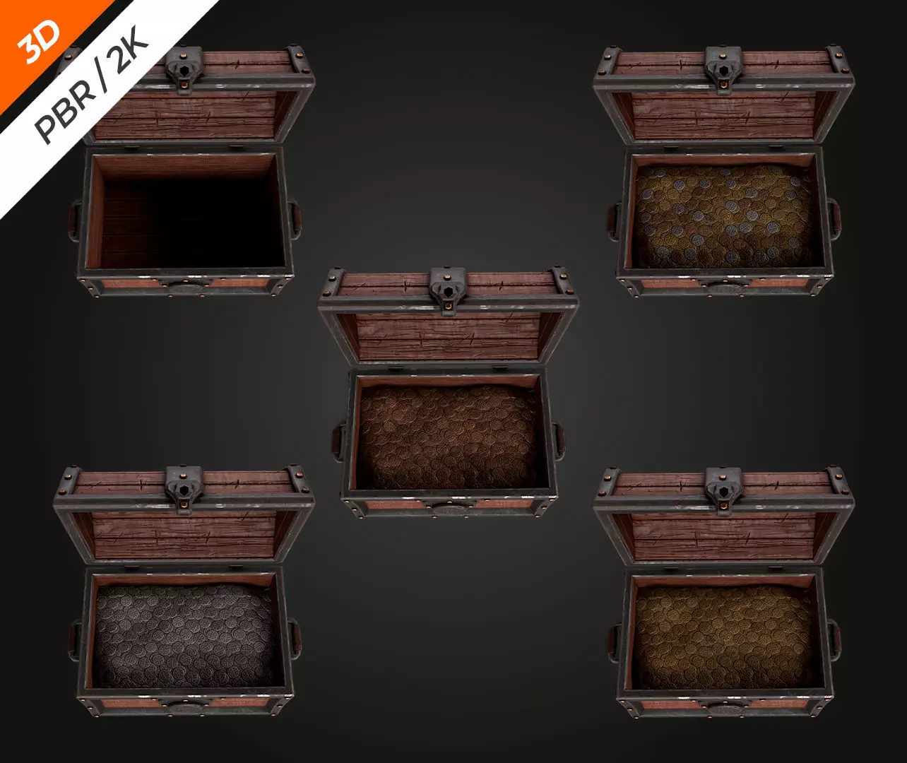 Chest Low-poly 3D model_9