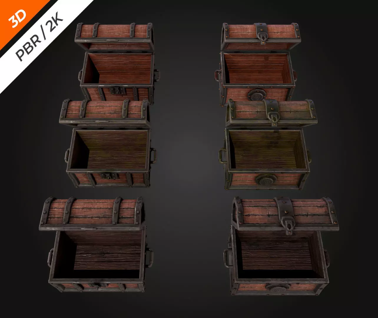 Chest Low-poly 3D model_12