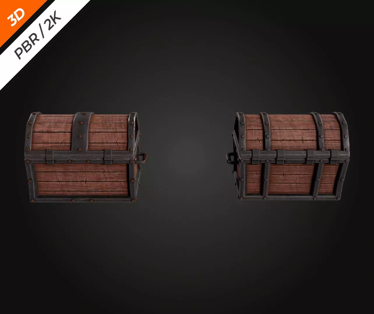 Chest Low-poly 3D model_6
