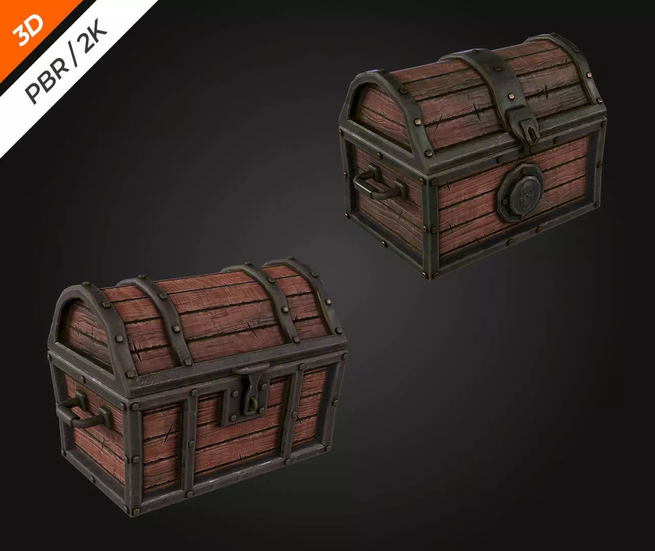 Chest Low-poly 3D model_3