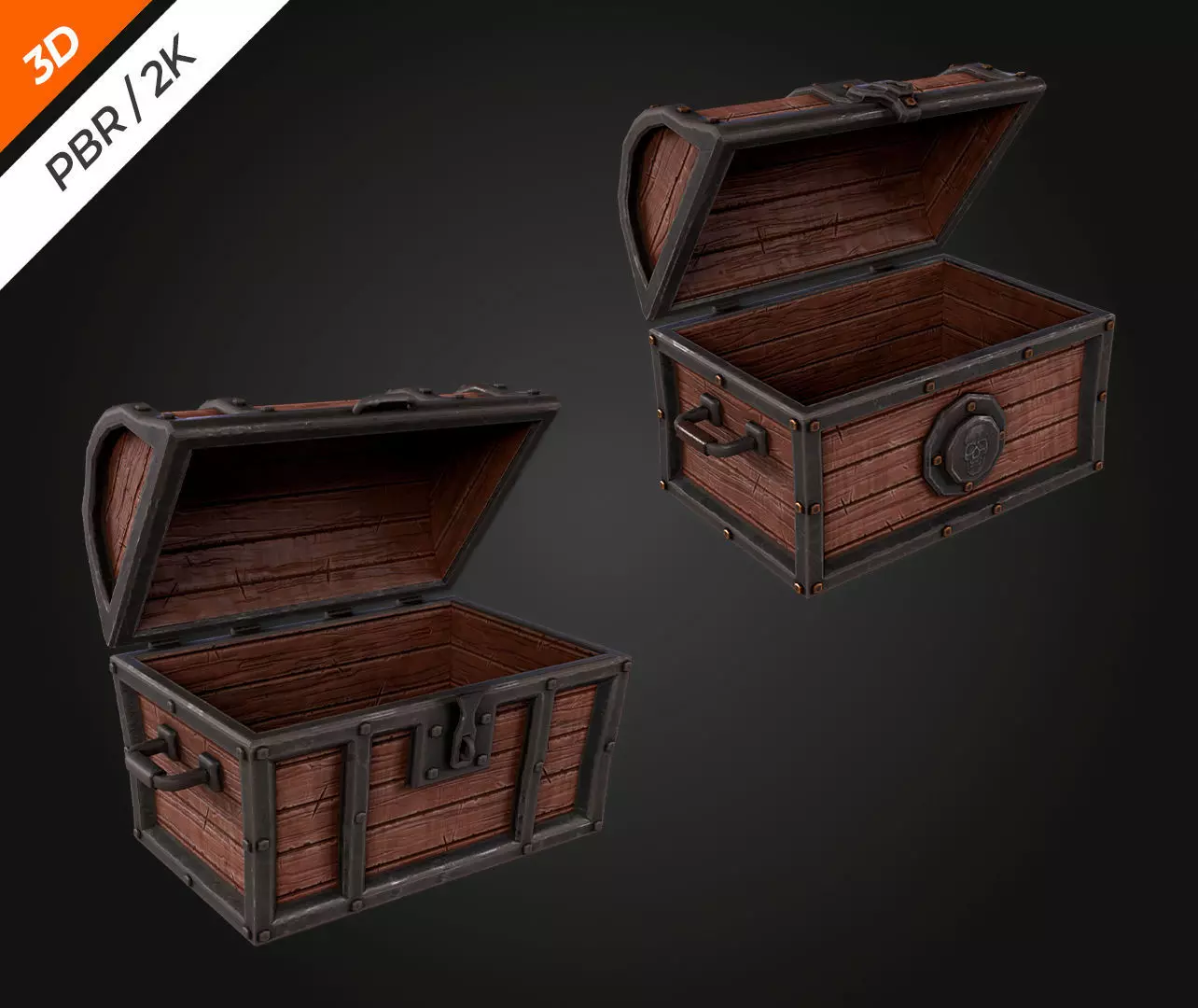 Chest Low-poly 3D model_5
