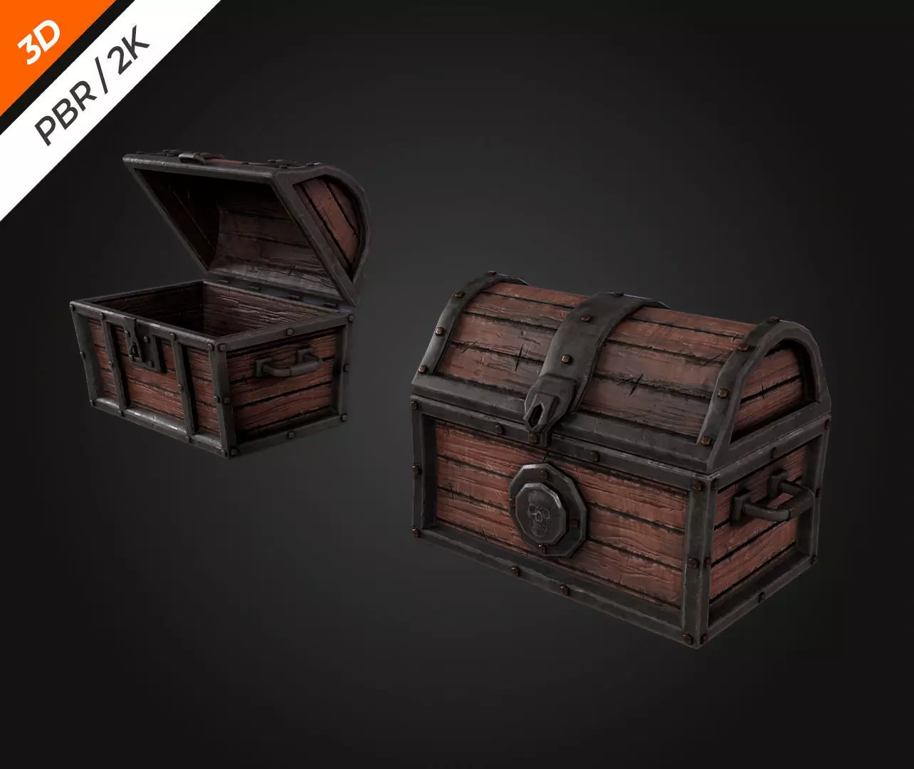 Chest Low-poly 3D model_8