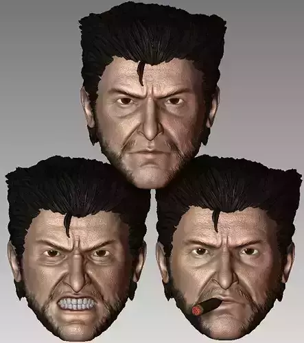 Pack Logan Wolverine Headsculpt Days of Future Past Version  3D print model