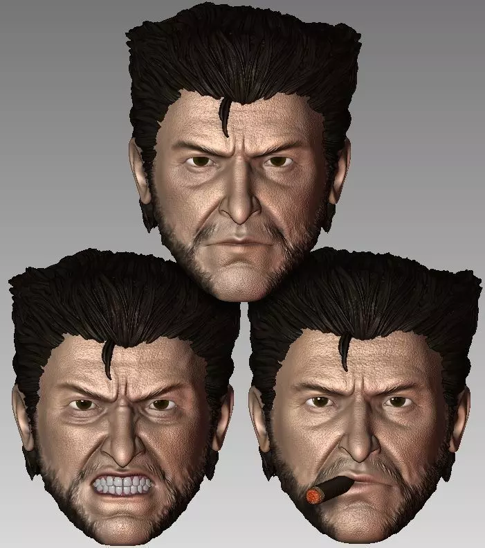 Pack Logan Wolverine Headsculpt Days of Future Past Version 3D print model