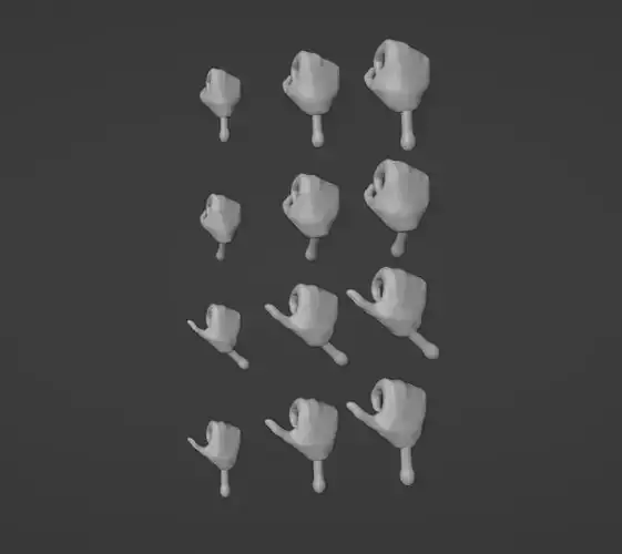 Star Wars Black Series Marvel Legends Spare Grip hand set 3D print model