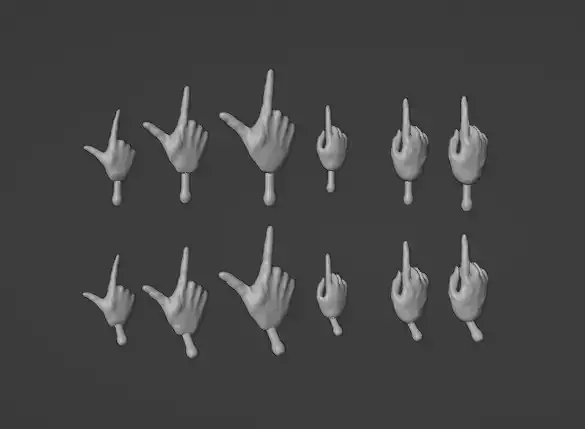 Star Wars Black Series Marvel Legends Spare Hands Pointing 