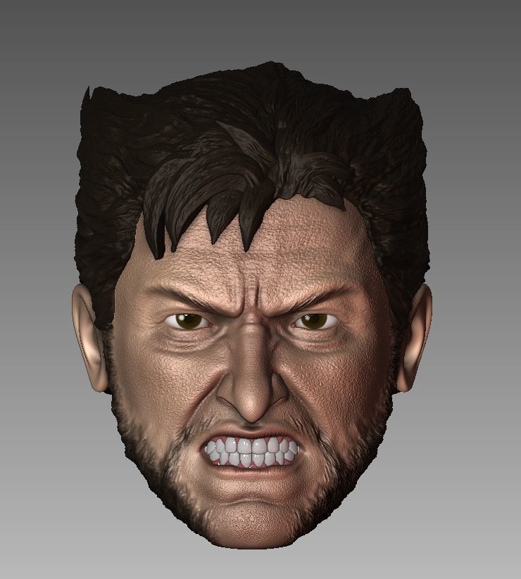 Pack Logan Headsculpt Wolverine Hugh Jackman  3D print model_2