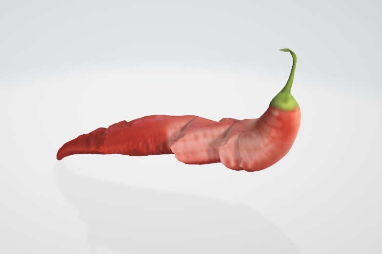 Cut Hot Pepper Detailed Realistic 3D Asset Low-poly 3D model_2