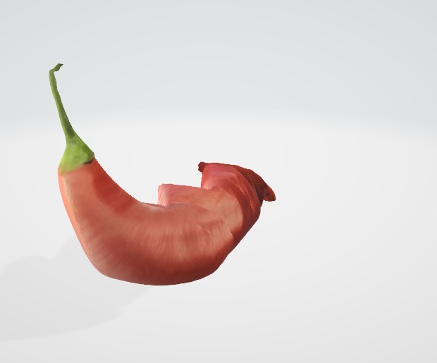 Cut Hot Pepper Detailed Realistic 3D Asset Low-poly 3D model_1