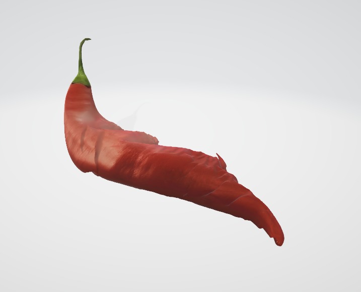 Cut Hot Pepper Detailed Realistic 3D Asset Low-poly 3D model_5