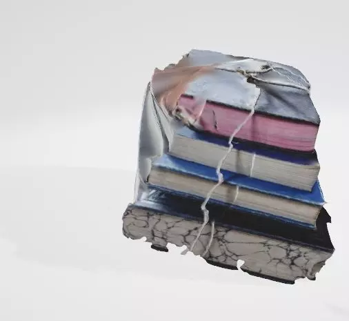 Old Book Pile Vintage 3D Asset 3D model_0