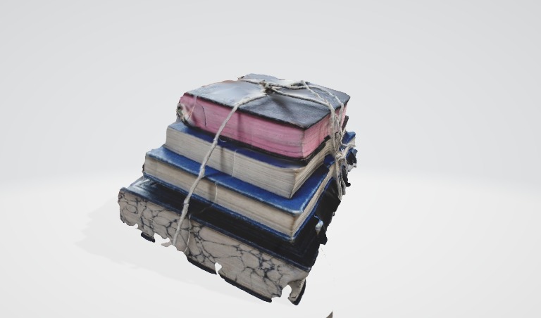 Old Book Pile Vintage 3D Asset 3D model_1