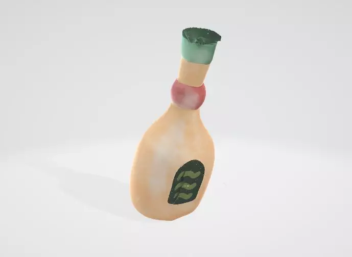 Basic Bottle  Low Poly Design 3D Asset Low-poly 3D model_0