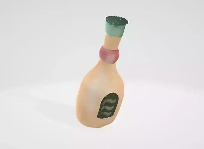 Basic Bottle  Low Poly Design 3D Asset Low-poly 3D model