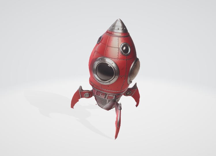 Rocket Cartoon 3D Model 3D model_1