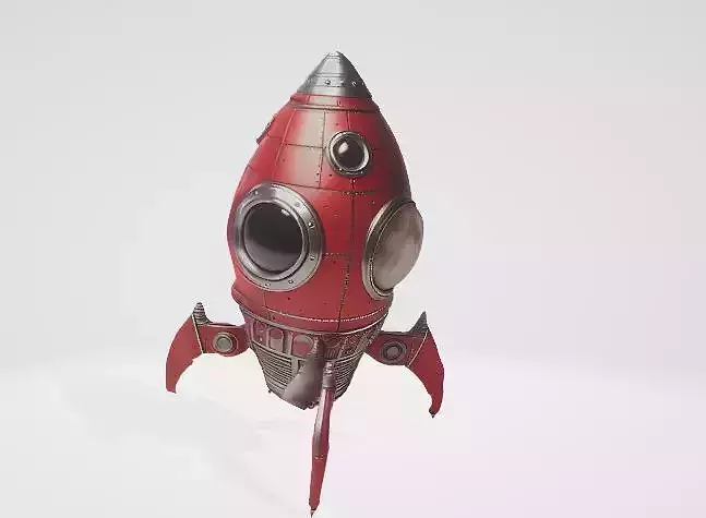 Rocket Cartoon 3D Model 3D model