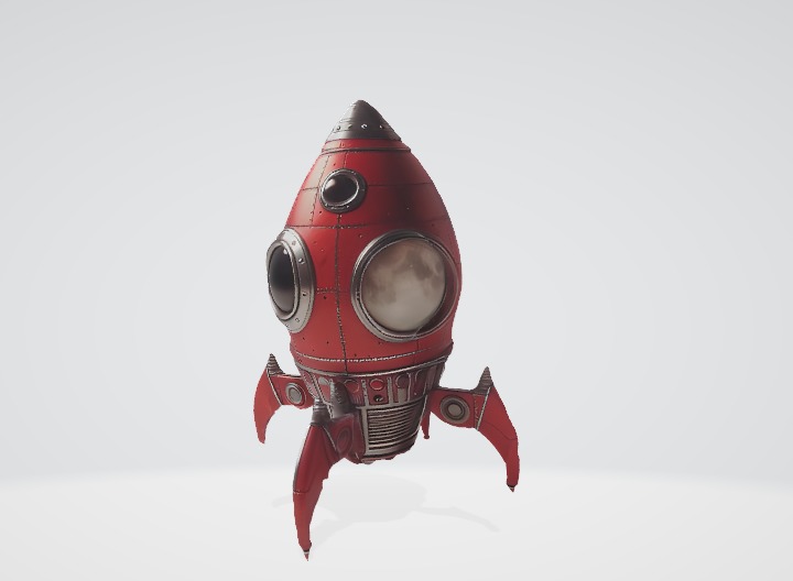 Rocket Cartoon 3D Model 3D model_2