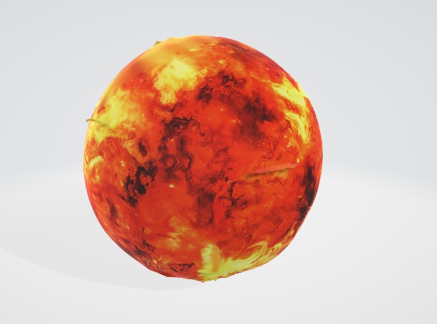 Flaming Orb Fireball 3D Asset 3D model_4