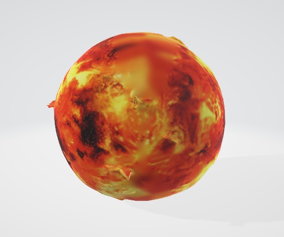 Flaming Orb Fireball 3D Asset 3D model_2