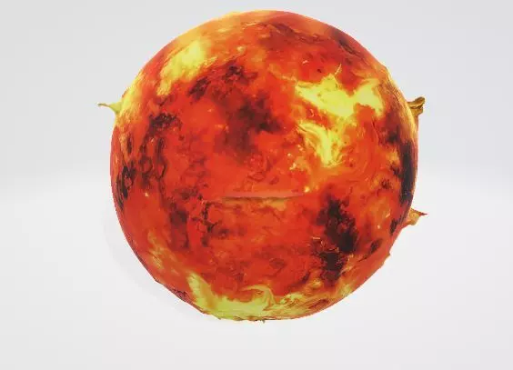 Flaming Orb Fireball 3D Asset 3D model_0