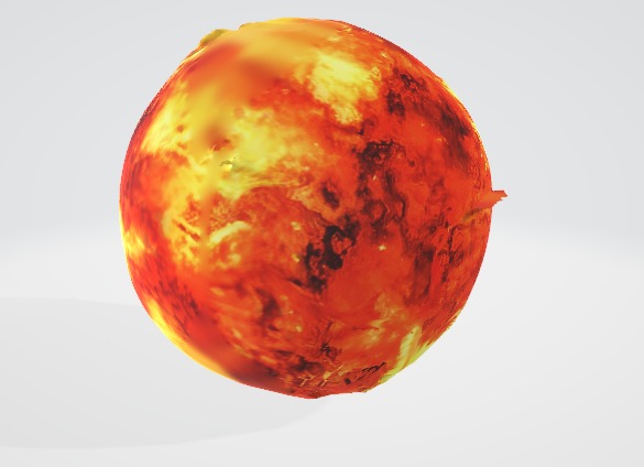 Flaming Orb Fireball 3D Asset 3D model_3
