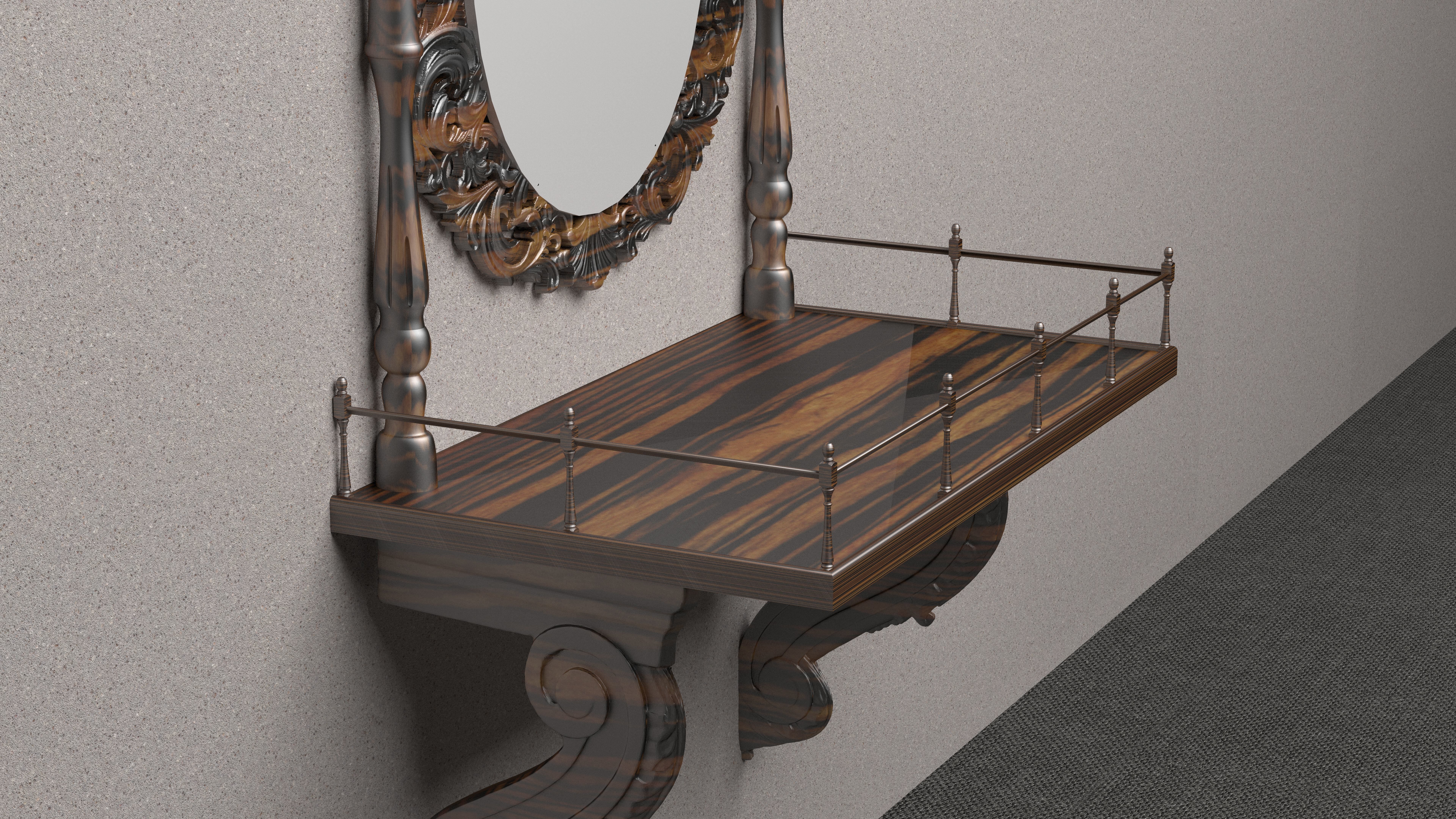 Wall Console 3D model_4