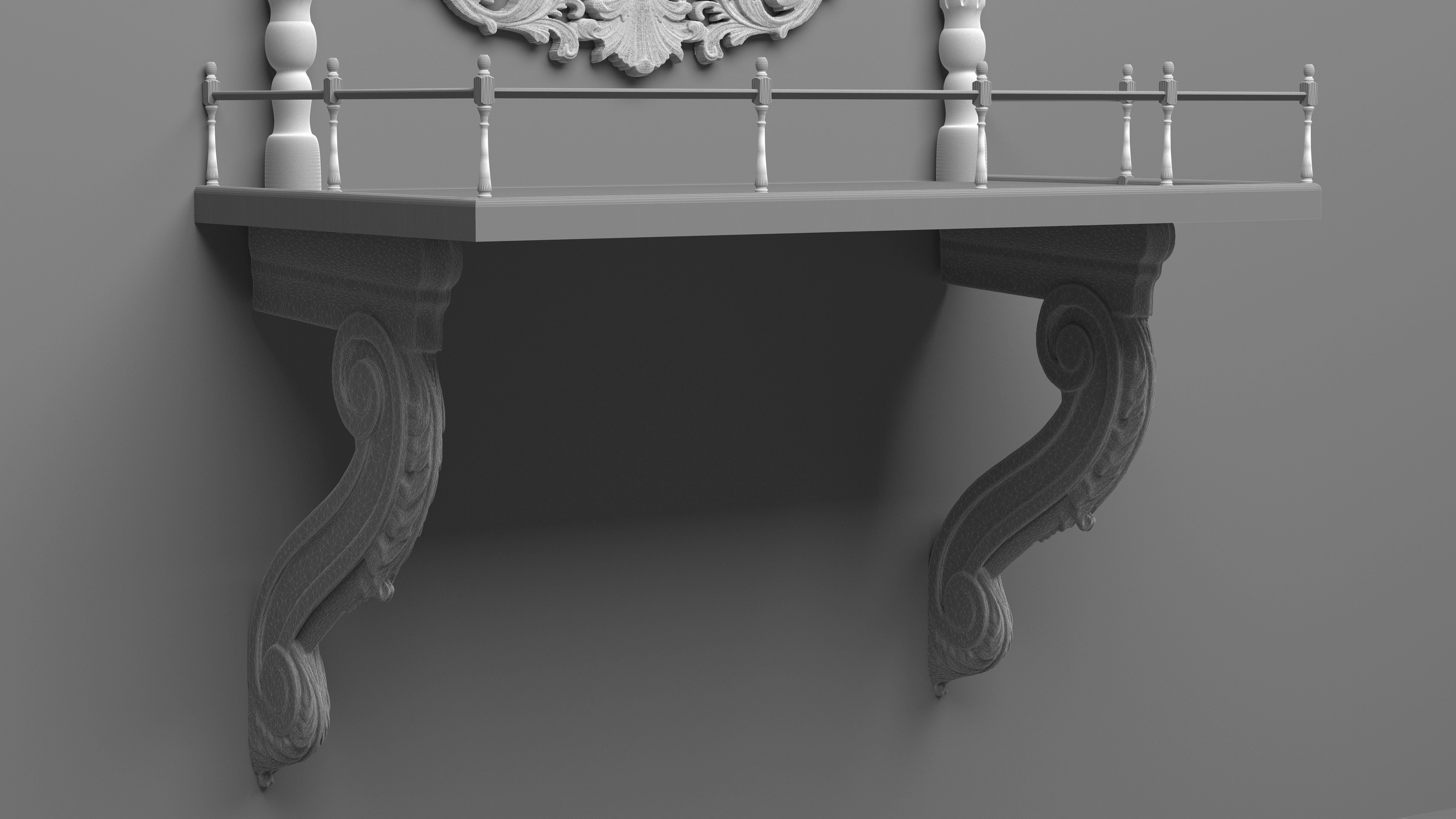 Wall Console 3D model_8