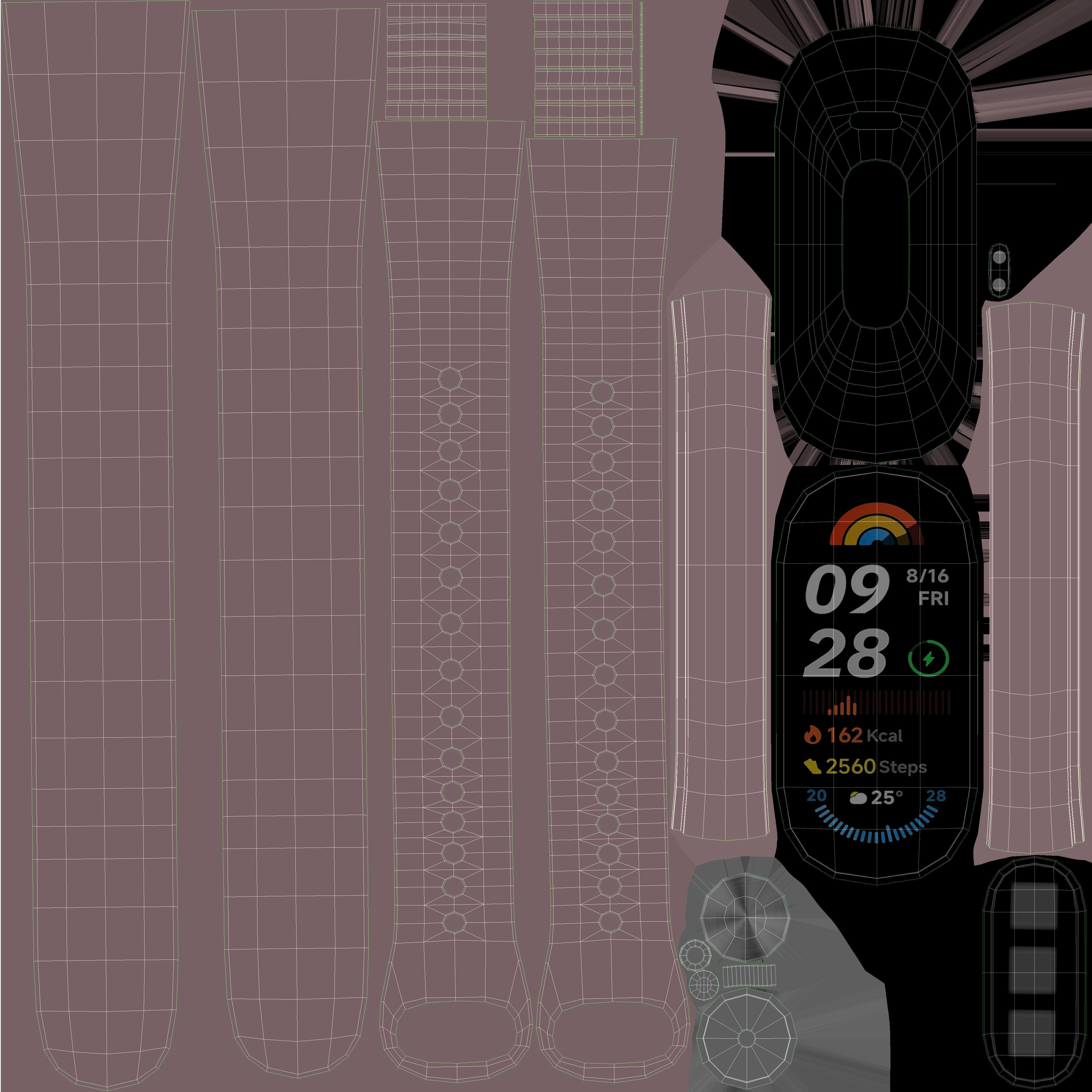 Xiaomi Smart Band 9 Pink 3D model_16