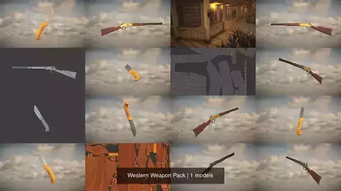 Western Weapon Pack 3D Model Collection