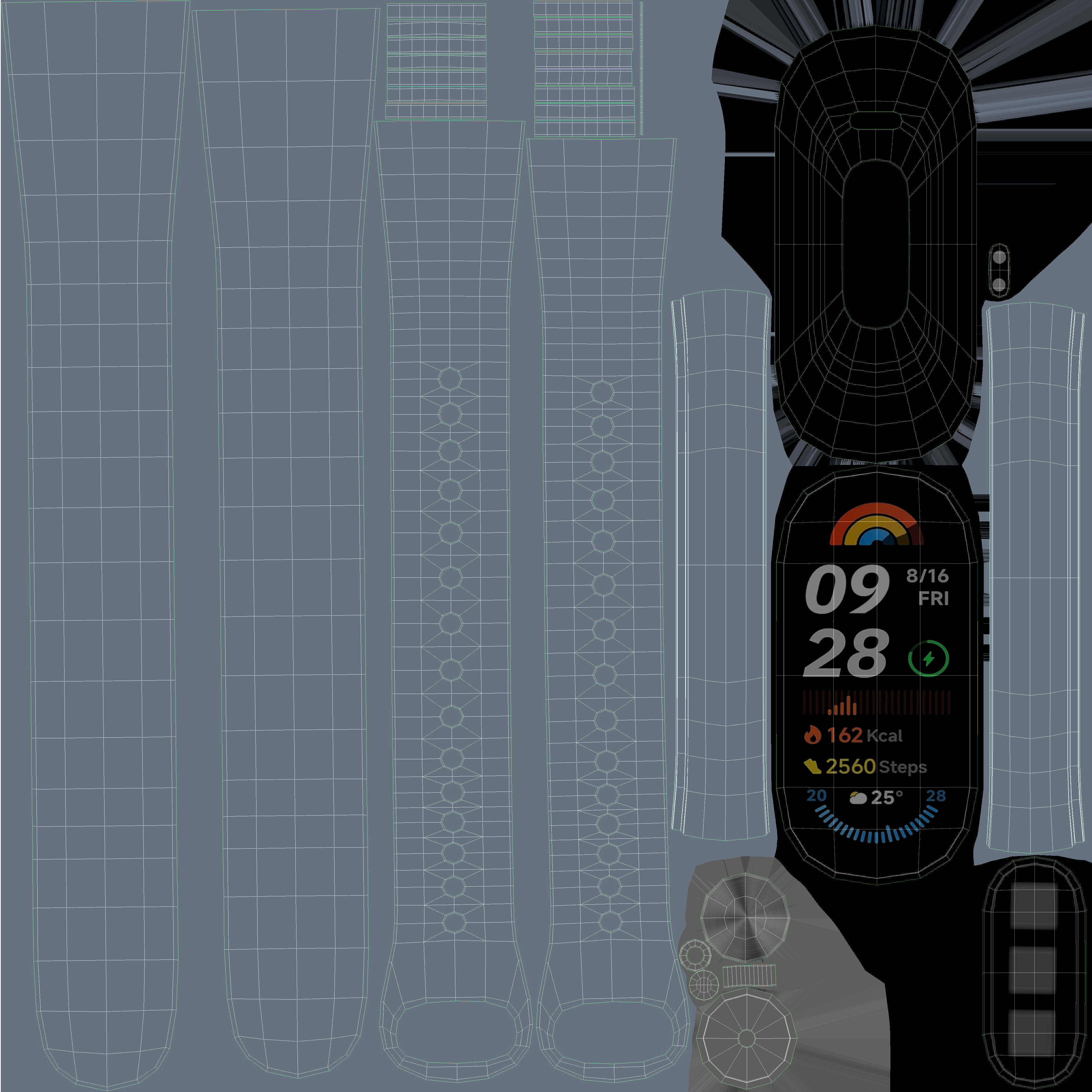 Xiaomi Smart Band 9 Blue 3D model_16