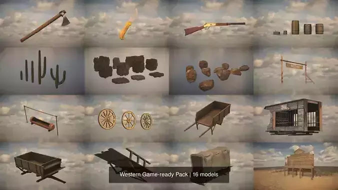 Western Game-ready Pack 3D Model Collection