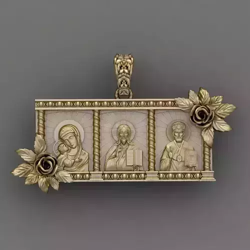 Religious Triptico pandent 3d Print Model 