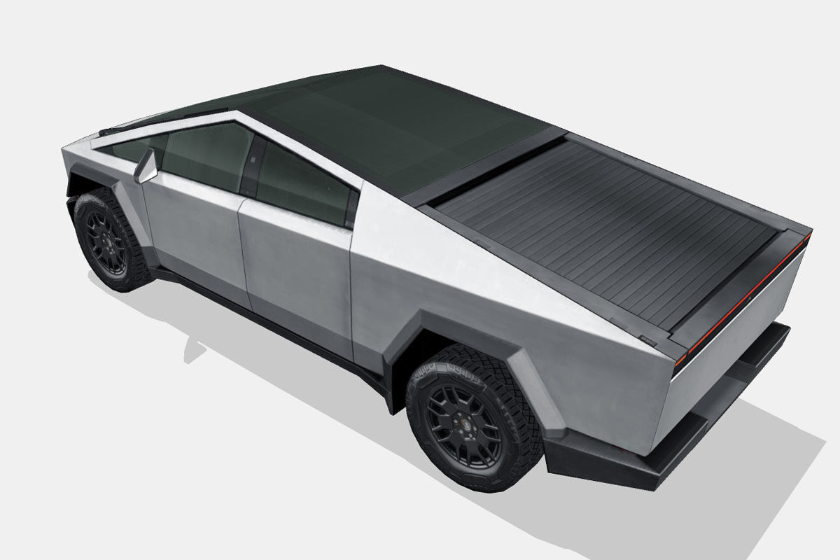 Tesla Cybertruck 2024 Low-poly 3D model_7