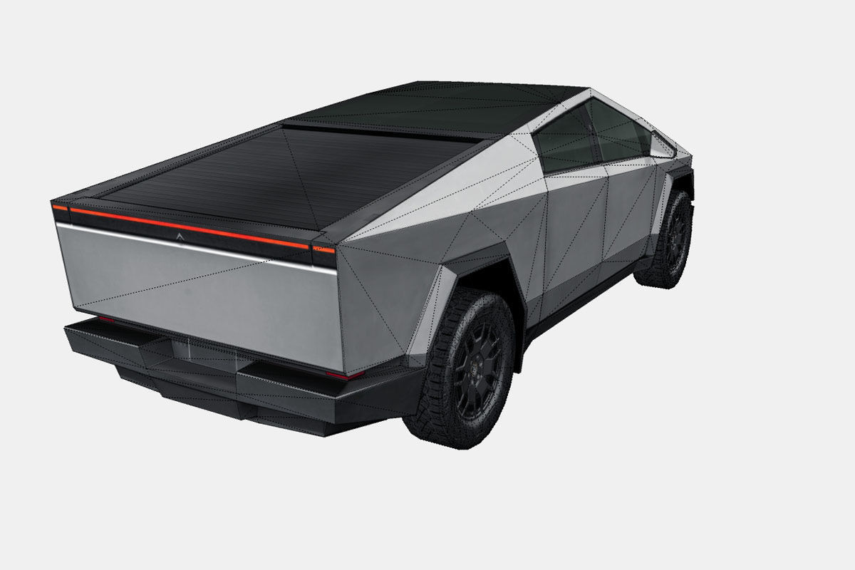 Tesla Cybertruck 2024 Low-poly 3D model_17