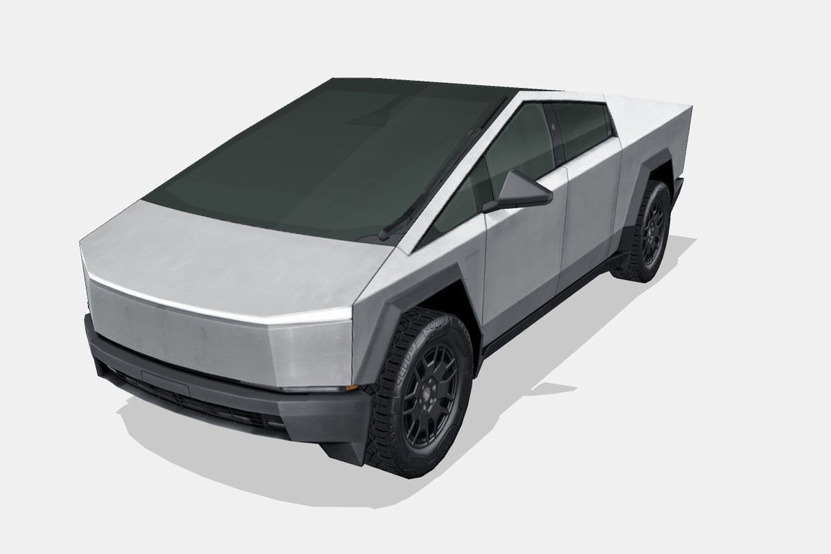 Tesla Cybertruck 2024 Low-poly 3D model_5