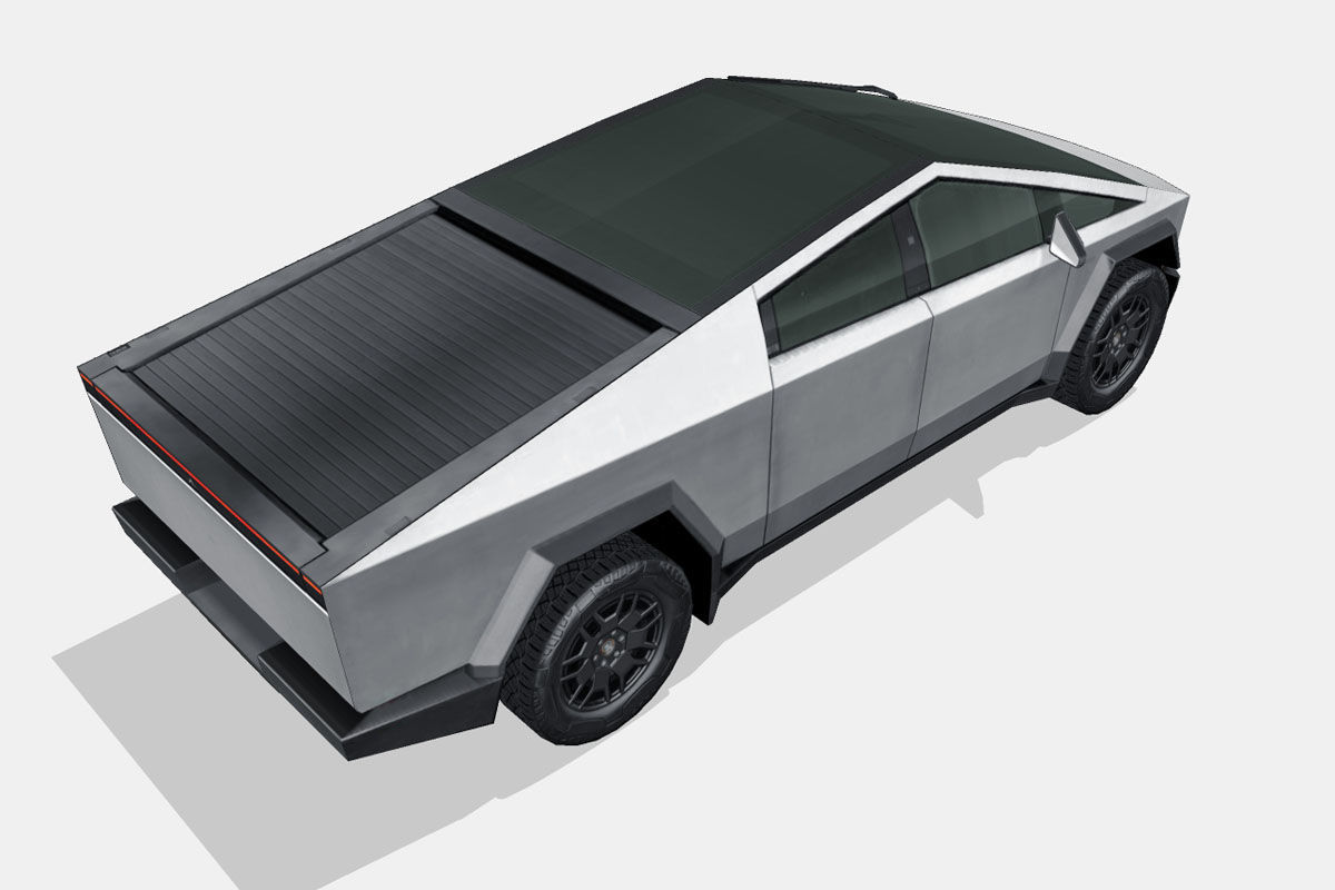 Tesla Cybertruck 2024 Low-poly 3D model_12