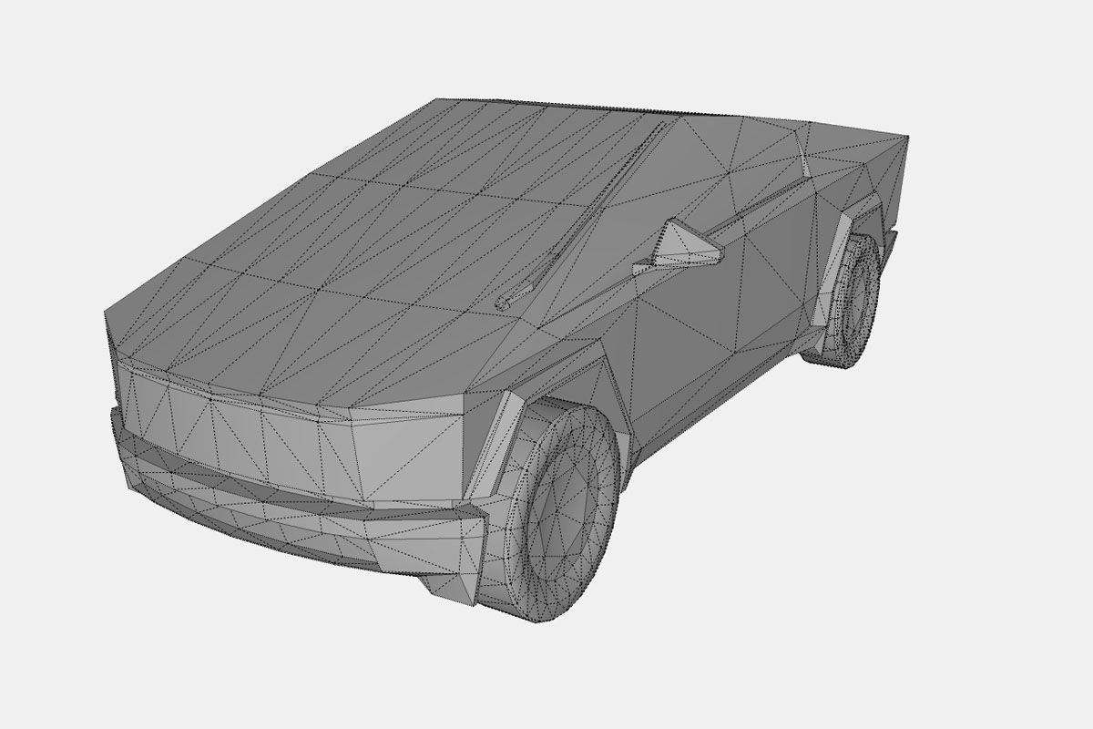 Tesla Cybertruck 2024 Low-poly 3D model_18