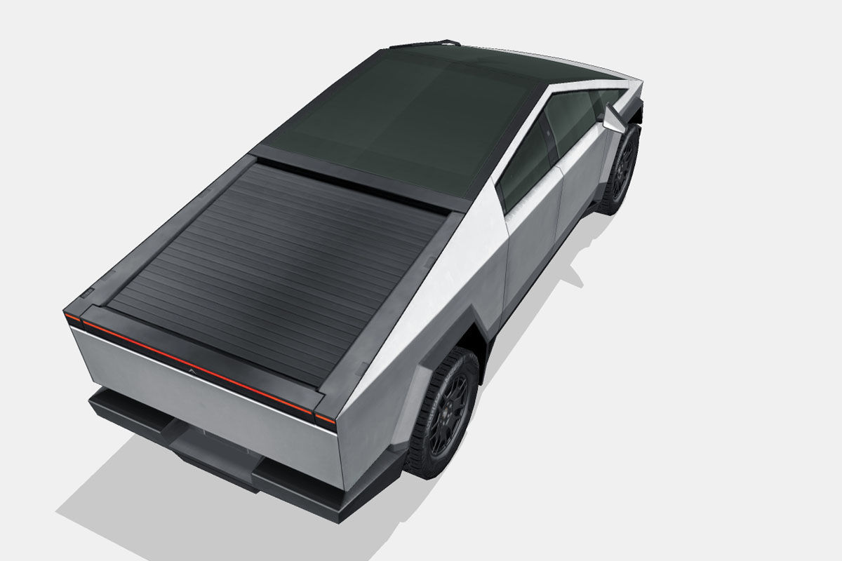 Tesla Cybertruck 2024 Low-poly 3D model_10